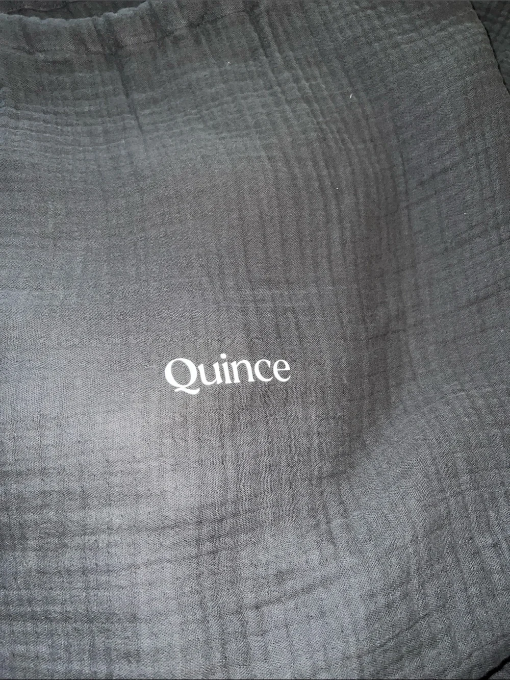Quince Organic Airy Gauze King Duvet Cover in Charcoal Grey
